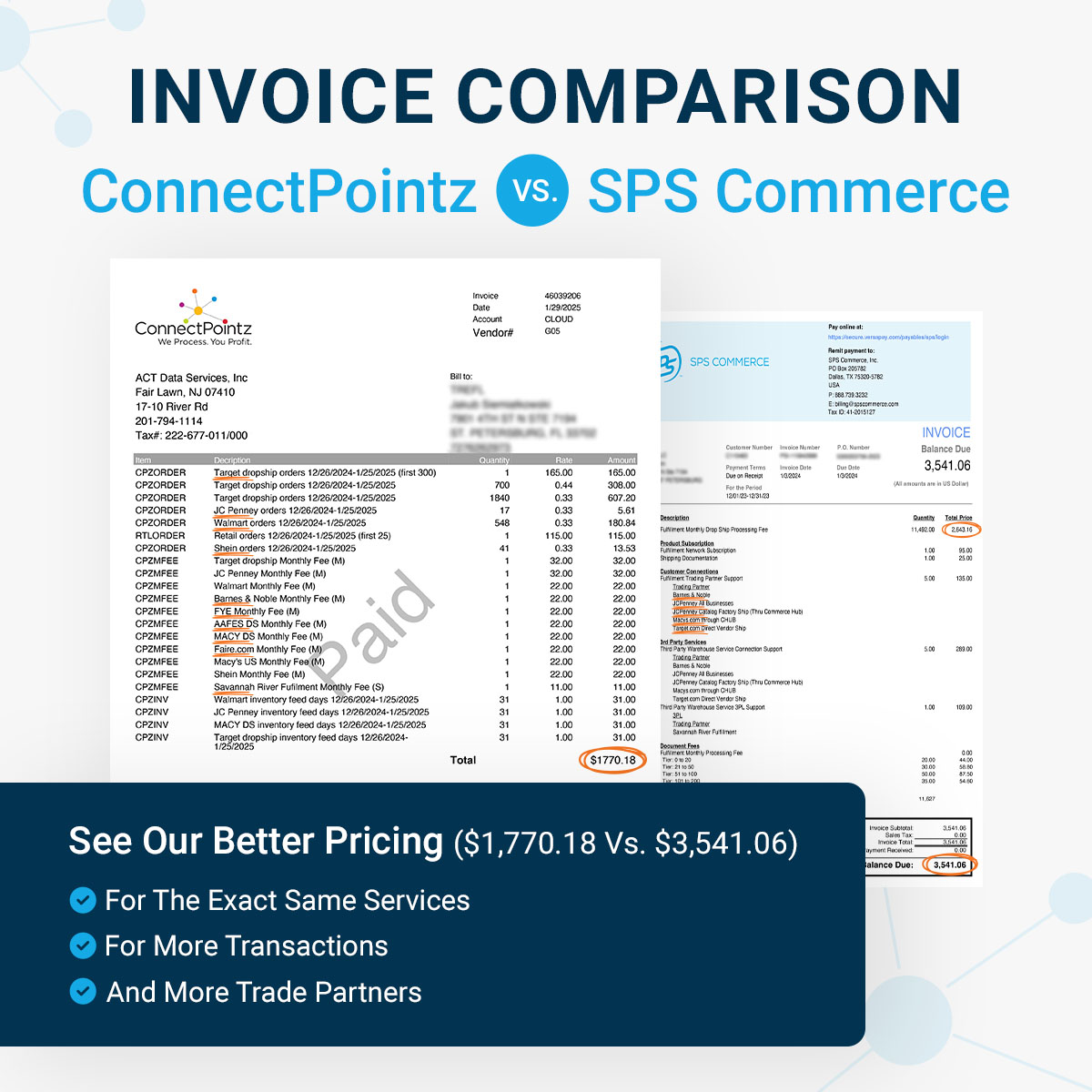 Invoice Comparison Example